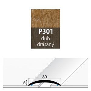 Přechodová lišta 30 mm oblá samolepící P301 dub drásaný